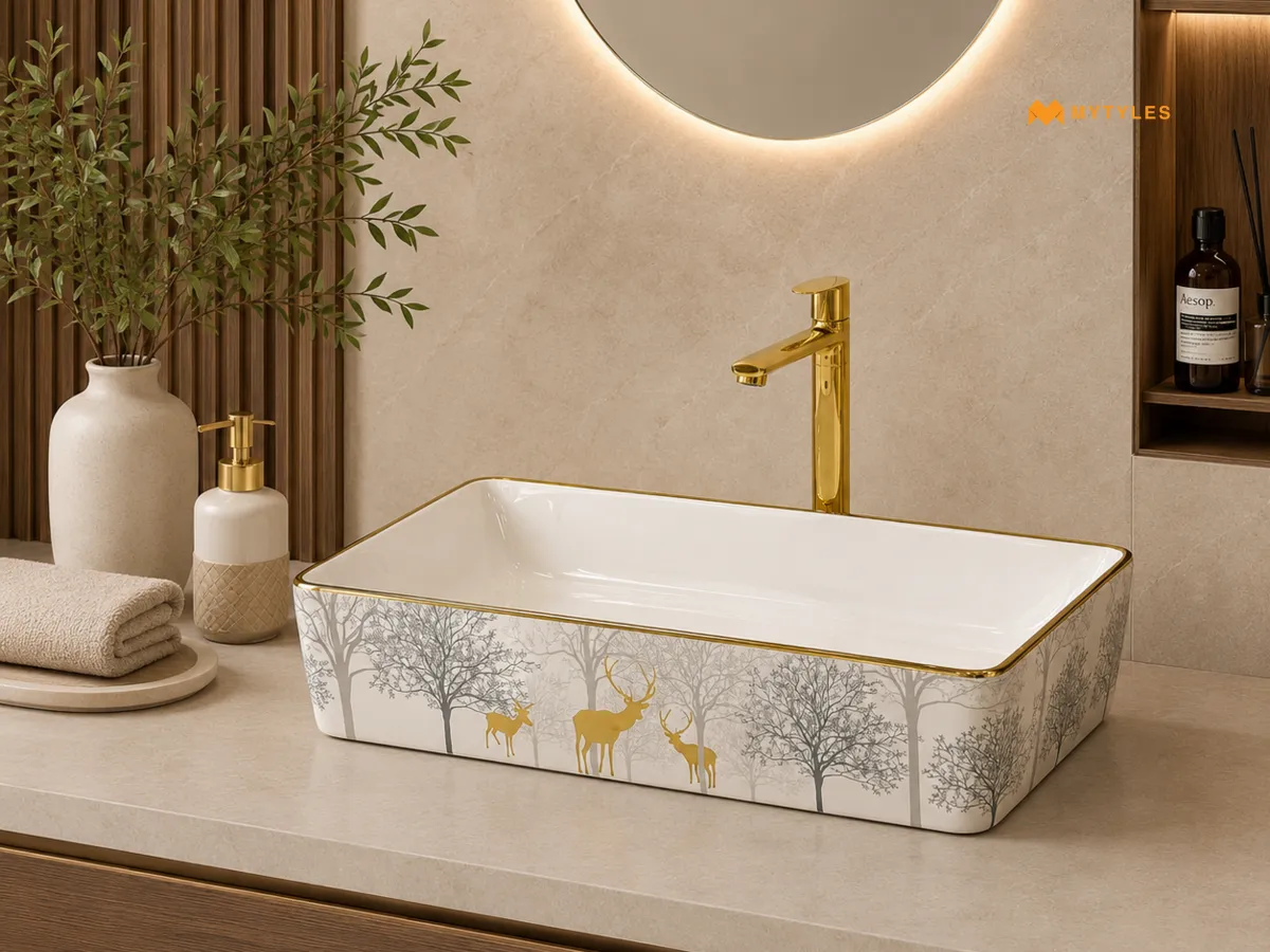 Deer Motif Wash Basin